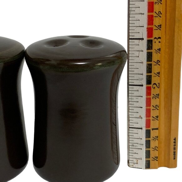 Vintage Franciscan Madeira Salt & Pepper Shaker Brown Green No Cap On Bottom - Picture 6 of 7